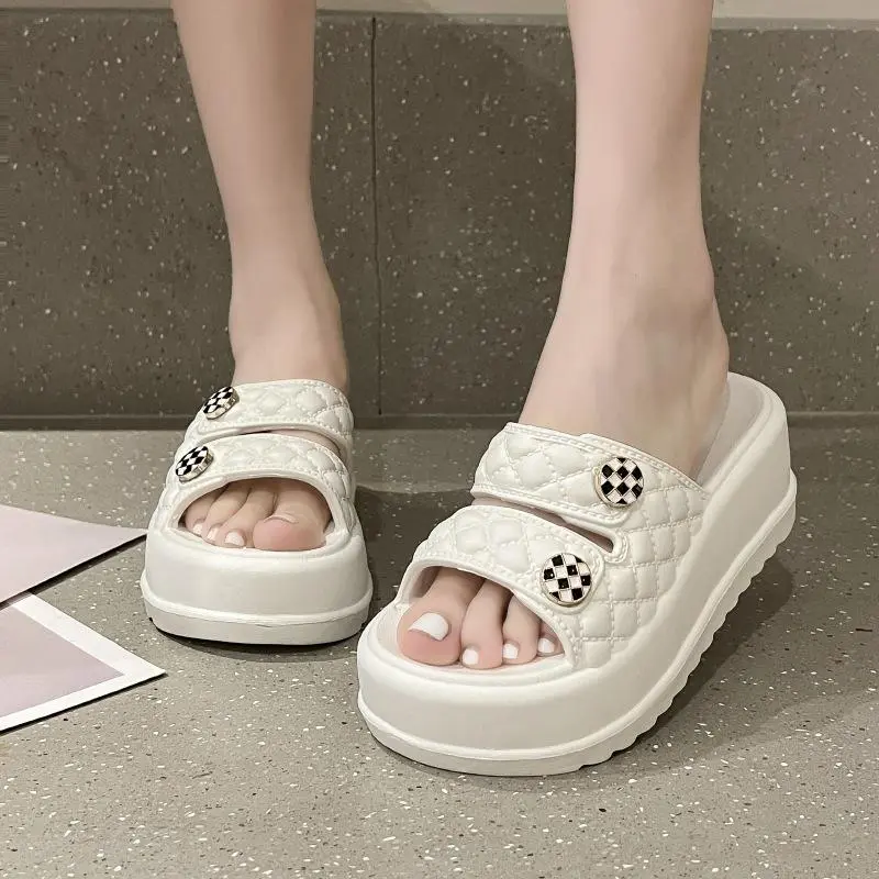 M-PH FENTINA Sandal Wanita Kekinian Sandal Fuji Korea Sandal Jelly Slop Wedges Premium Tidak Licin Empuk Hitam Sendal 5