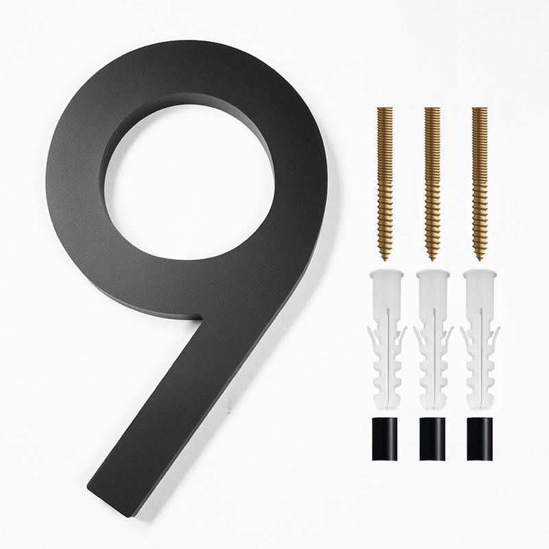 Product Introduction of Address Big Modern Door Alphabet Floating House Number Letters Sign #0-9 Black Numbers 125mm 5 in Home Outdoor 32