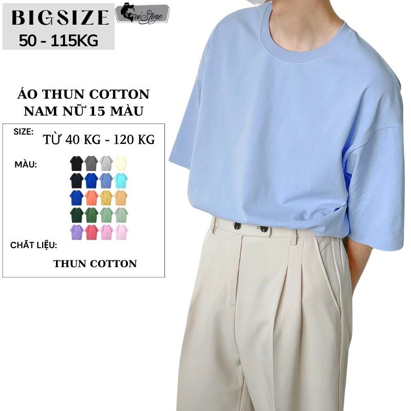 40-120KG Áo Thun Nam Nữ BIGSIZE Cotton Trơn Tay Ngắn Sói-Wolf Thời Trang Cổ Tròn Menswear Top Đen T Shirt
