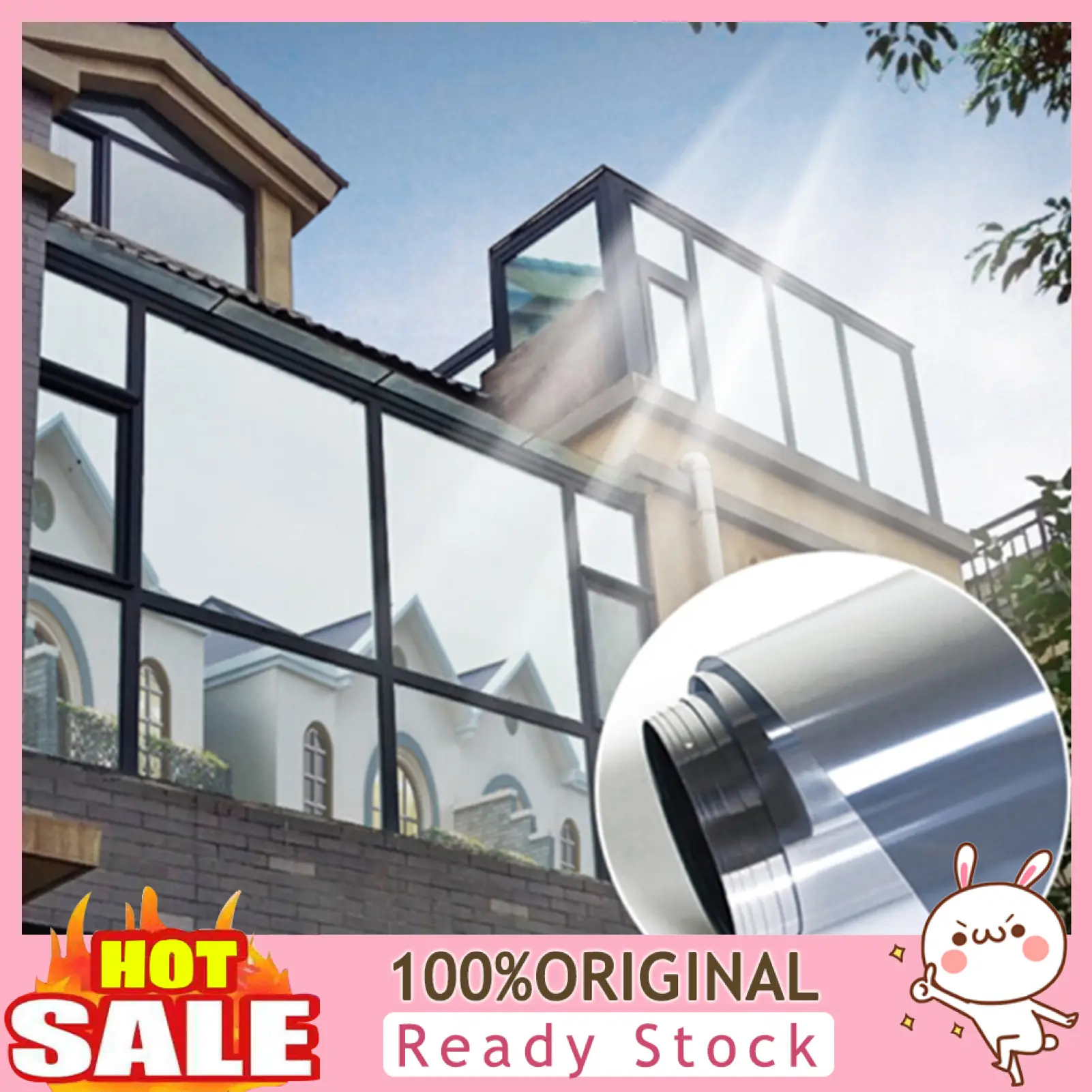 SIS One Way Window Film Shade Sun Non-Adhesive Explosion-proof Non-fading Insulation Film for Home