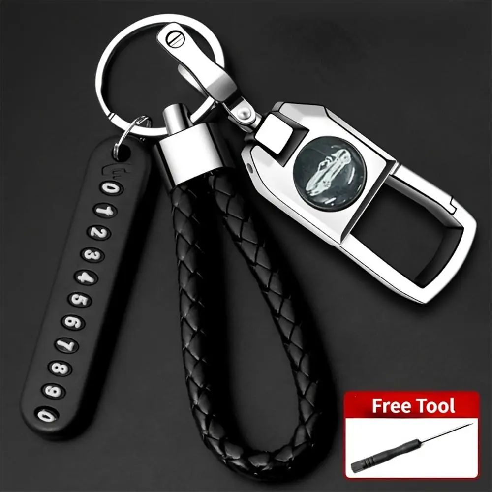Car Key Keychain, Car Key Keychain with Phone Number, Anti-lost Phone Number Motorcycle Keychain, Universal Car Key Accessories
