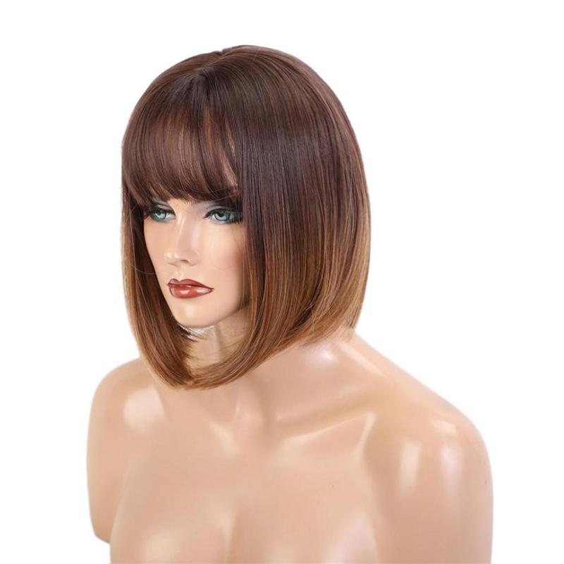 12 inch Heat Resistant Synthetic Womens Ombre Bob  for Daily Ombre Brown 5