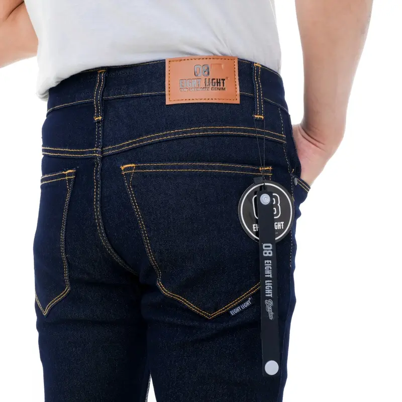 Celana Jeans Panjang Pria Slim Fit Streetch Ori EIGHT LIGHT DENIM 08 Premium Navy Garment 4