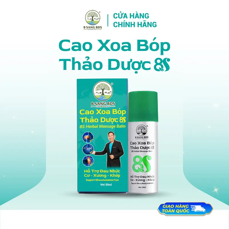 8S2 - MUA 1 TẶNG 1 - Cao Xoa Bóp Thảo Dược 8S - Truyền thống (chai nhôm) - Hỗ trợ cải thiện các vấn đề cơ xương khớp 1