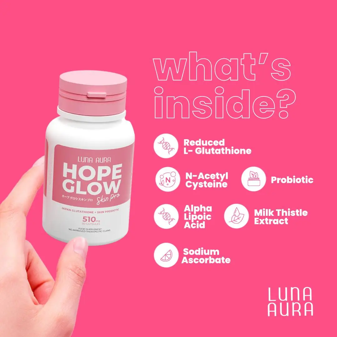 hope glow glutathione HOPE GLOW Skin Pro | Super Biggie | Light | Crystal Peach Luna Aura  Glutathione Beauty Supplement Genuine Products for Healthy Lifestyle and  Glowing Skin