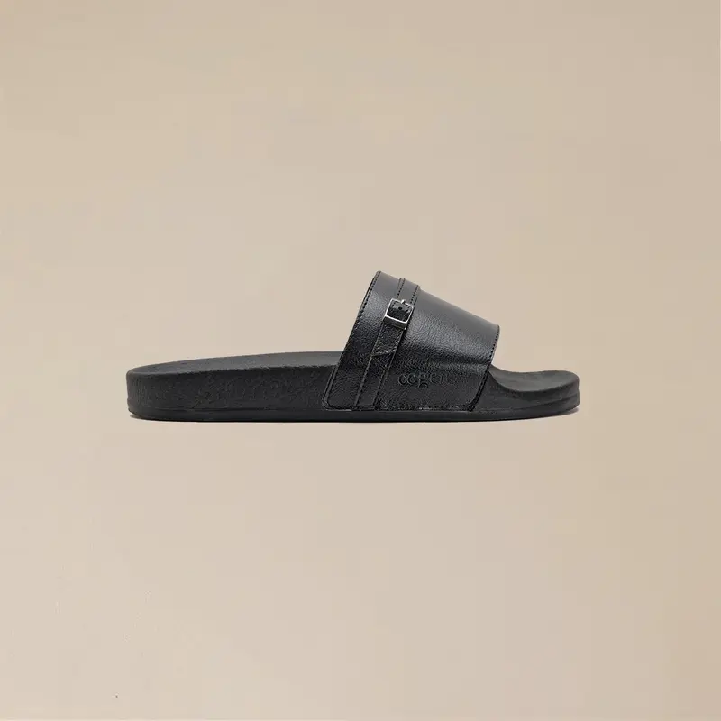 Cogen Sendal Flat Sandal Slop Wanita Slide Rubber Bym Series - Black 4