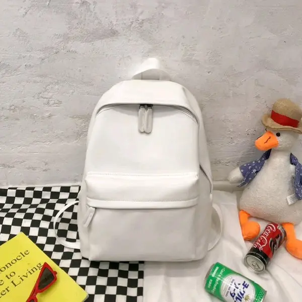Tas Ransel Lilo Backpack Gendong Semi Kulit Sintetis Style Ala Korea Kulit PU 3