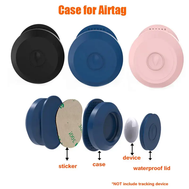 Protective Cases Waterproof for Airtag Case For Apple Airtags Holder with Ultra Adhesive Sticker for TV Remote Drone Luggage Car airtag tracker case with selfsticking