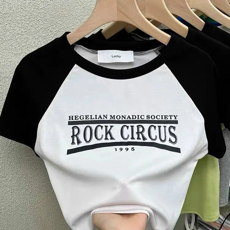 Áo croptop Rock Circus borip Nữ Cổ Tròn Women T-shirts