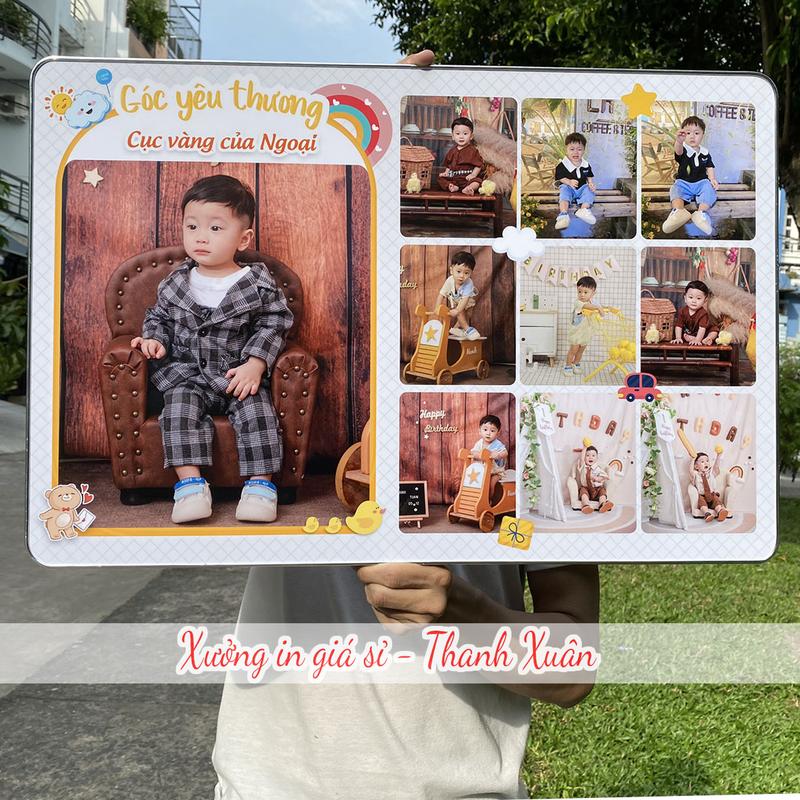 MUA 1 TẶNG 1! in ảnh tráng gương bo viền ghép theo yêu cầu treo tường 40x60 decor trang trí ảnh cổnng cưới ảnh sinh nhật thôi nôi làm quà tặng bạn bè người thân Khung Tranh Decor Phòng Trang Trí Nhà cổng