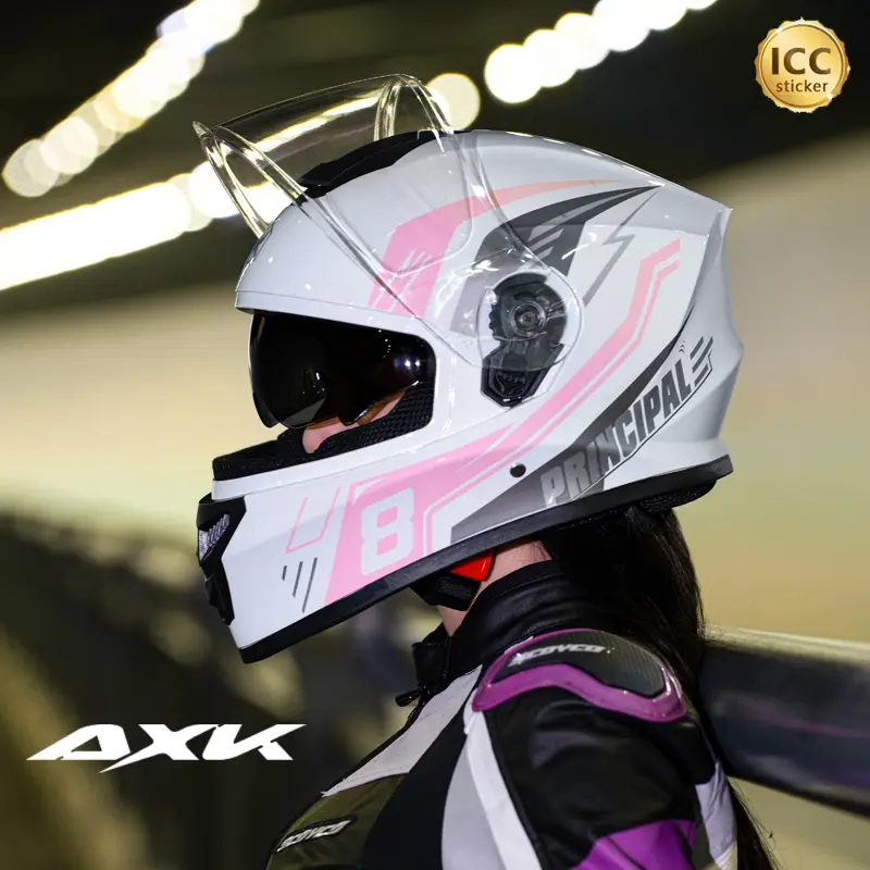 AXK 909 Buy Take Couple Modular Motorcycle (Dual Visor) Gilt - Main Image