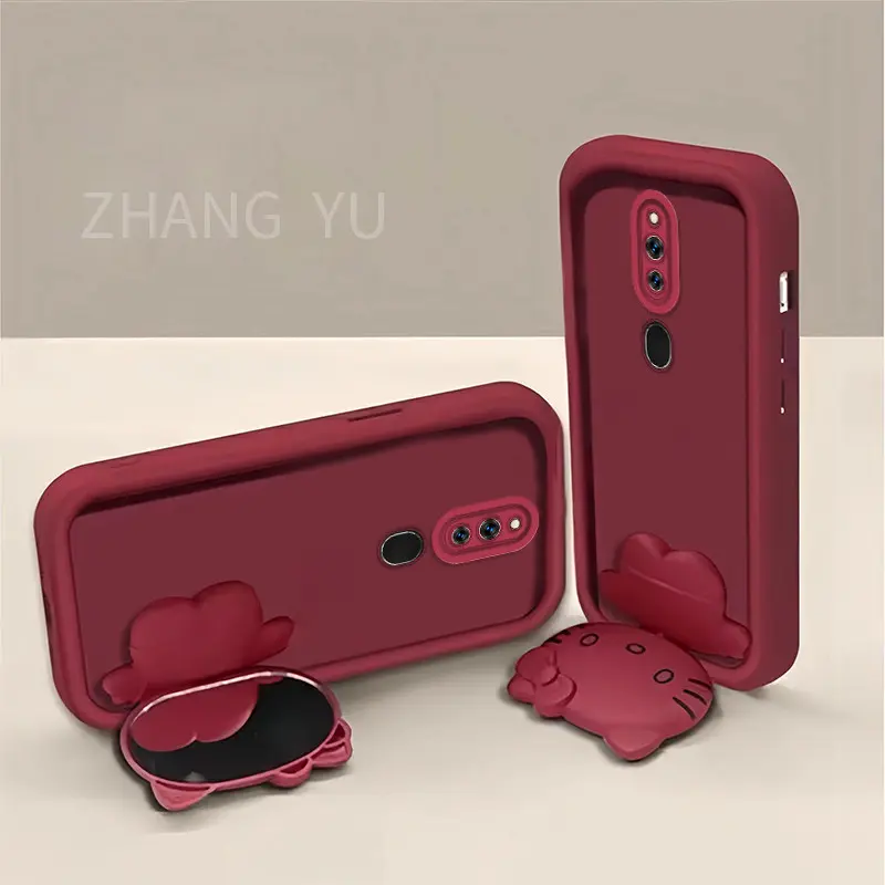 Ốp Điện Thoại Oppo F11 Pro Và F11, Ốp Điện Thoại TPU Mới, Thích Hợp Cho Giá Chân Đế Hình Mèo Dễ Thương, Có Nắp Ống Kính Toàn Bộ, Ốp Mềm 4