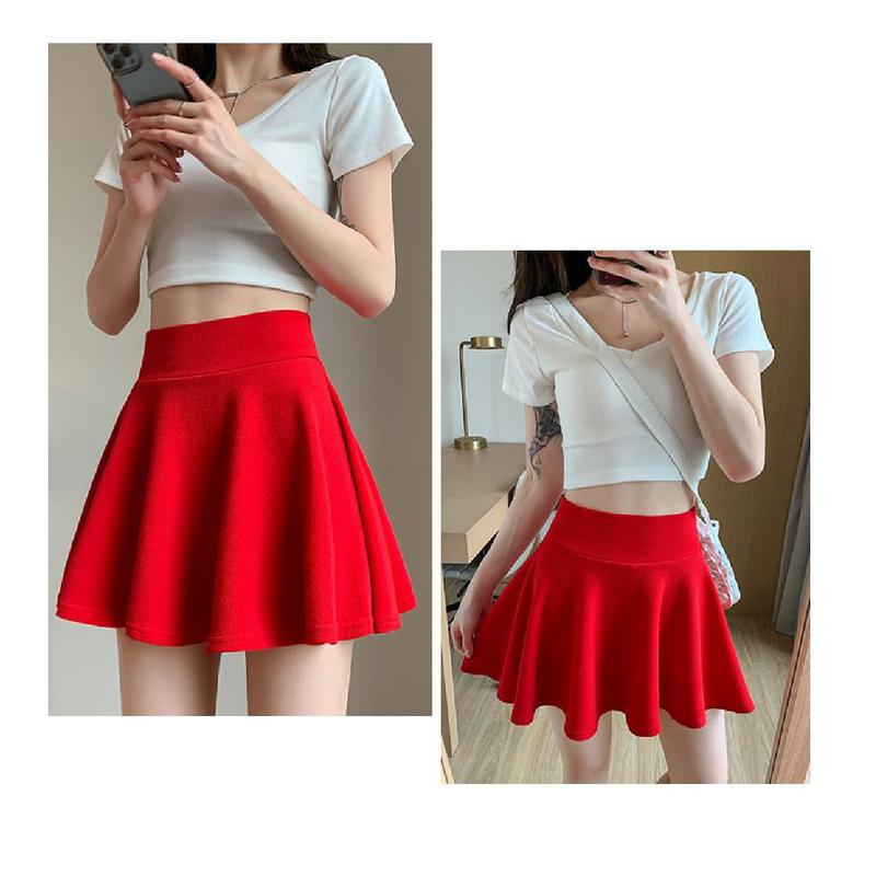 Product Introduction of Elastic Waist Pleated Skirt Large Size Extra Short Bubble Non-Lined Stretch Skirt Pleated Skirt for Plump Girls Womenswear Bottom Lingerie Comfort 15