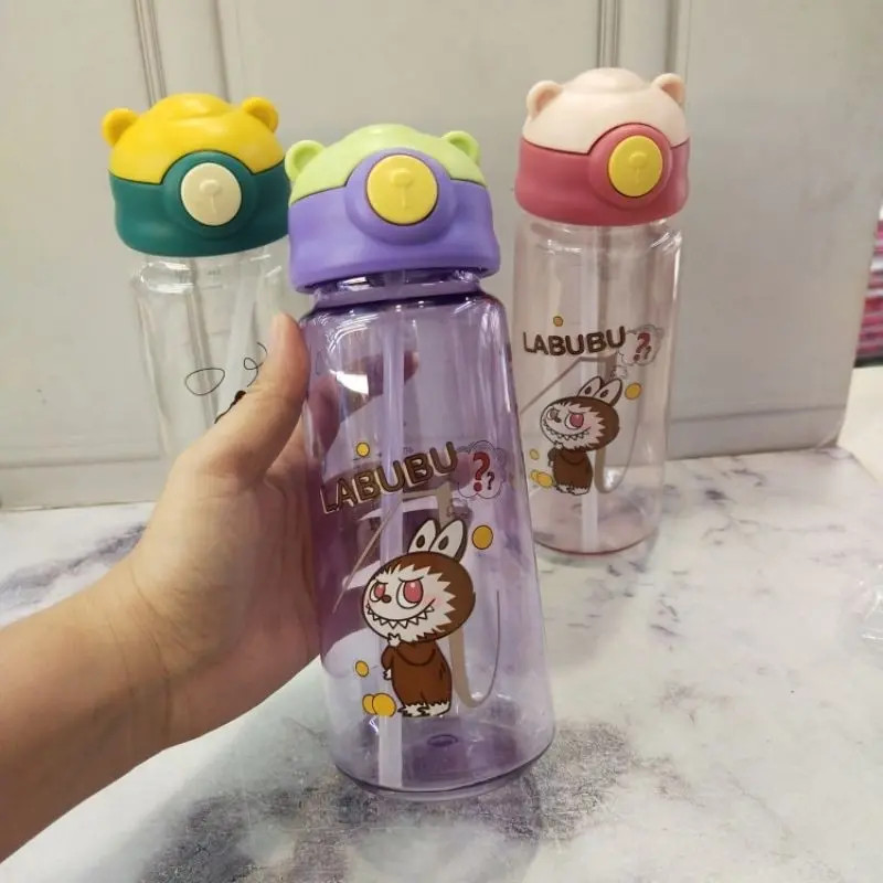 Botol Minum Labubu 550ML Sedotan BPA Free Botol Minum Anak Karakter Labubu Viral Original 3