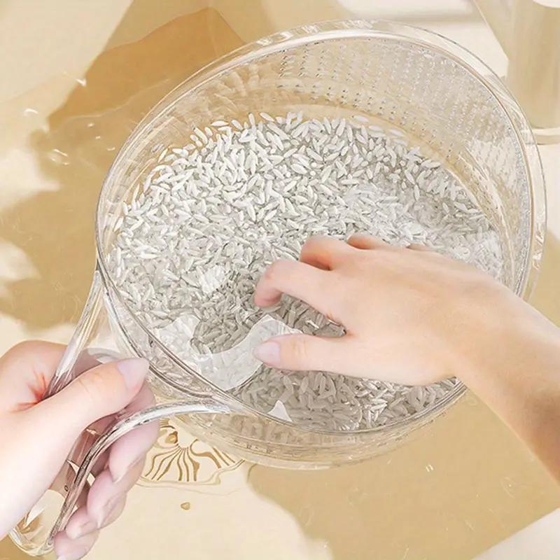 Multifunctional Rice Washing Bowl, 1 Count Rice Washing Drain Basket, Fruit & Vegetable Washing Basket, Kitchen Utensils & Gadgets 2