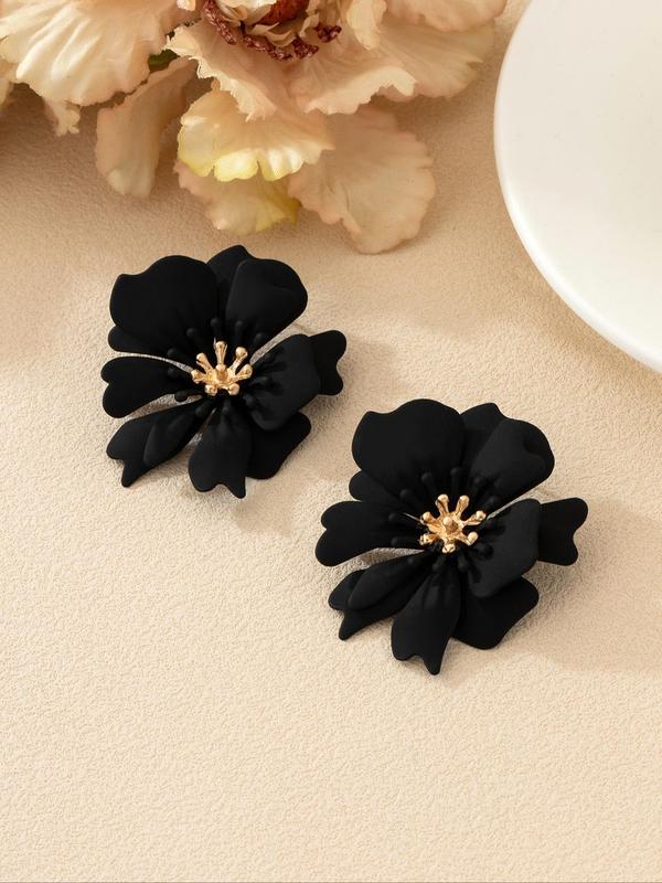 Women's Cute Flower Design Stud Earrings, 6 Pairs Elegant Multicolor Stud Earrings for Party, Daily Decor, Trendy All-match Vintage Jewelry for Birthday Gift 7