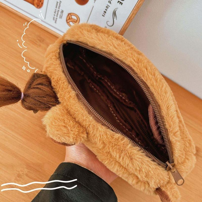 Capybara Plush Pen Case Student Cartoon Large Capacity Stationery Storage Bag School Supplies 5