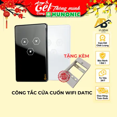 Công Tắc Cửa Cuốn Thông Minh Hunonic Datic WiFi Điều Khiển Từ Xa Qua Điện Thoại Chống Trộm Thông Báo cuac  uon smart  door