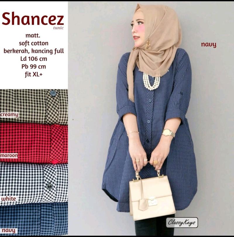 Product Introduction of Tunik Wanita//Tunik motif Kotak  bahan Katun Lembut 2