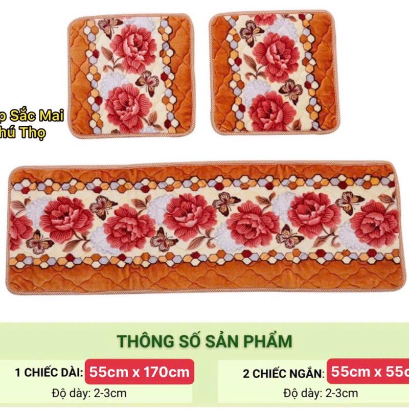 Đệm ghế nhung đệm ghế sofa Thảm trải ghế ngồi mùa đông nhung nỉ trần 3 món loại đẹp - Mặt sau chống trơn trượt