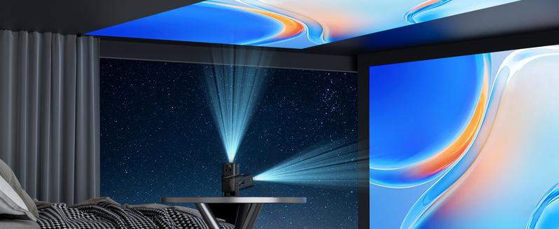 Product Introduction of Máy Chiếu Mini, Salange HY320PRO, với Wifi và Bluetooth, Ứng dụng tích hợp, 4K và 1080P, Máy chiếu mini gốc, 20000 Lumen, Hệ điều hành Android 11.0, Chân đế Có Thể Điều Chỉnh 270 °, Auto Keystone, Máy chiếu pk HY300, Nâng cấp 2025 10