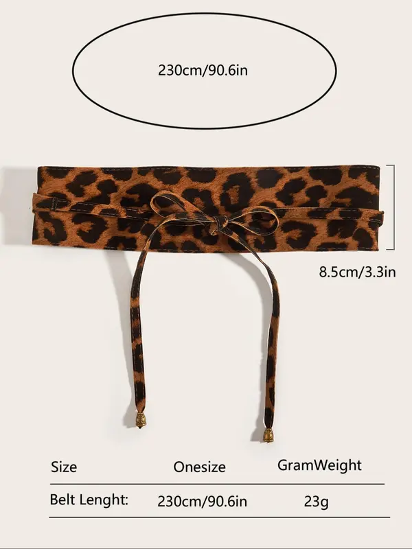 Women's Leopard Print Wide Belt, Casual Waistband for Jeans, Fashion Belt for Party, Daily Clothing Decor, Trendy All-match & Exquisite Belt for Birthday Gift 1
