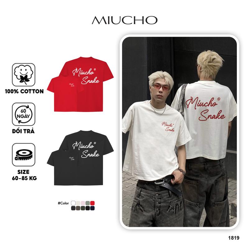  Áo phông tết form boxy local brand cổ tròn chất vải cotton 2c 250gsm 1819 Miucho Club in basic 