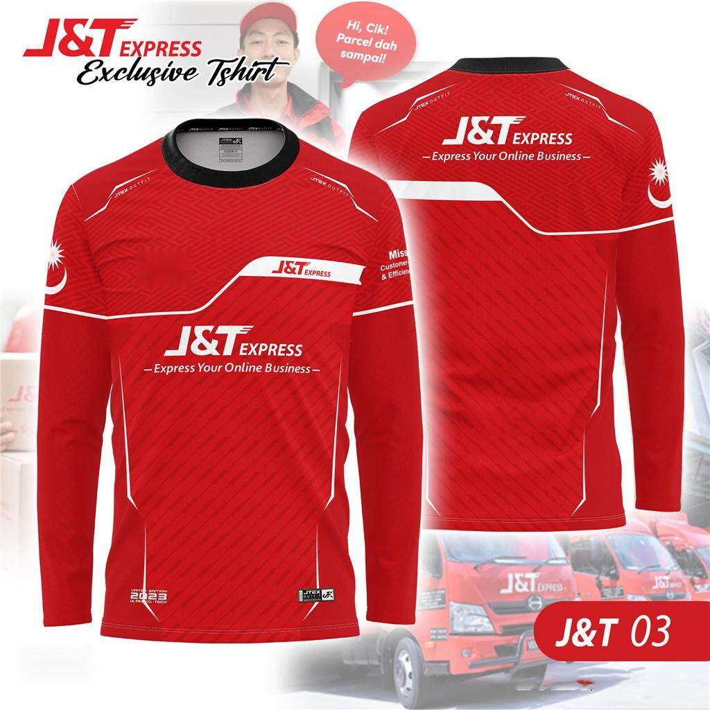 เสื้อไมโครไฟเบอร์ระเหิด ใหม่เอี่ยม J&T Express แขนยาว สไตล์กลางแจ้ง นุ่ม สบาย ระบายอากาศได้ เสื้อ op