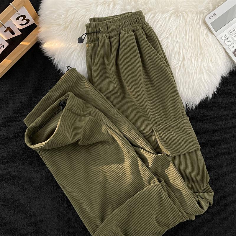 Quần Thường Ngày Cho Nam, Chất Liệu Vải Nhung Kẻ, Phong Cách Cổ Điển Nhật Bản, Quần Ống Đứng Dáng Rộng, Hợp Xu hướng, Trang Phục Bảo Hộ Lao Động, Chức Năng, Ống Rộng, Thích Hợp Cho Thể Thao Và Thể Thao, Quần Nỉ 0