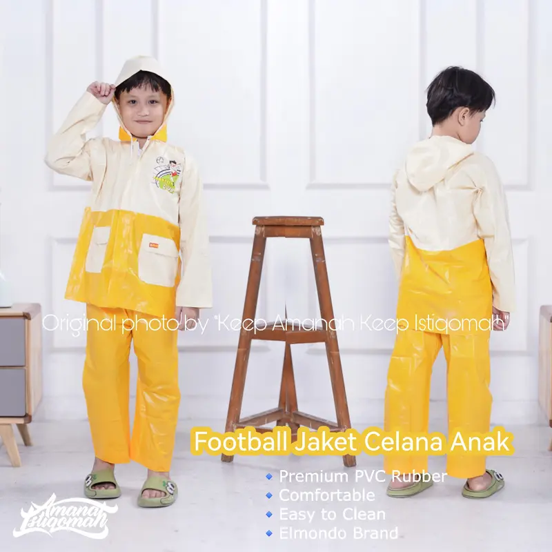 Football Club Jaket Celana Anak Jas Hujan Anak PVC Tahan air 8