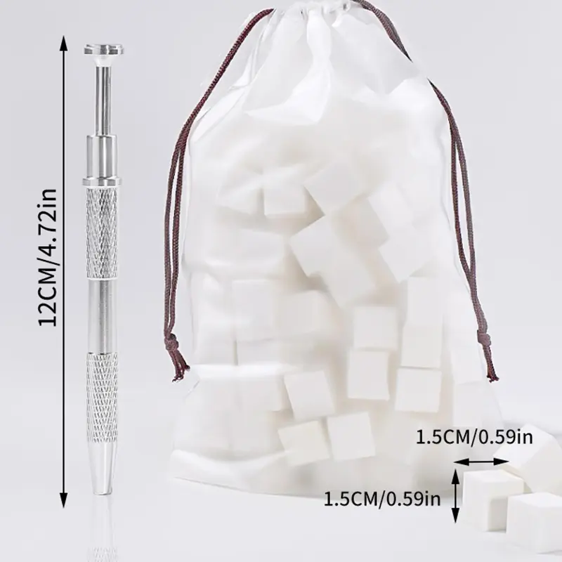 Miếng Bọt Biển Móng Tay Gradient Hình Khối Beancurd, Dụng Cụ Nhuộm Vỗ Tay Sơn Gel Móng Tay, 20 / 50 Cái, Kẹp Bọt Biển Bốn Móng Bằng Thép Không Gỉ 5