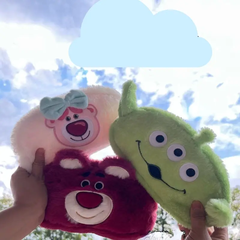 Lotso - beg pensel mewah perempuan, kapasiti besar, comel, kartun, budak bermata tiga, alat tulis Office Stationery