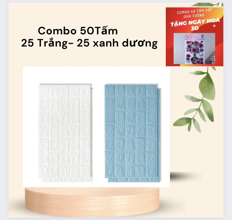 Product Introduction of Combo 50 tấm xốp dán tường đủ màu kt 70x40 ( Tặng hoa ) 14