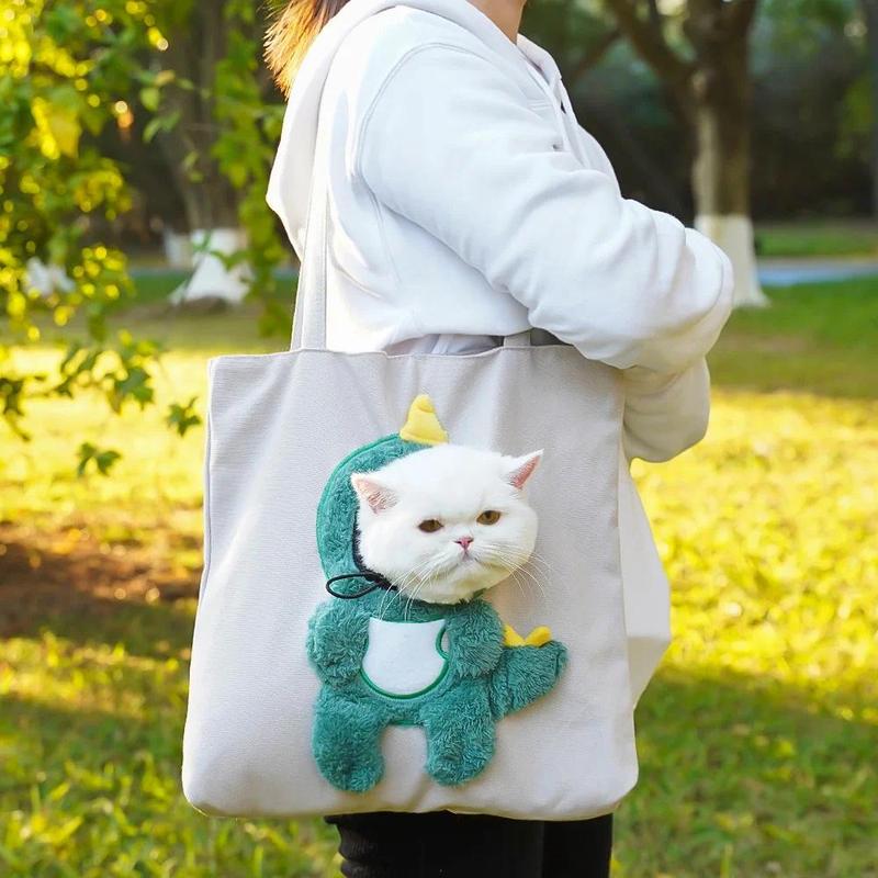 Product Introduction of Pet Canvas Shoulder Bag Lion shaped Cat Tote Bag Comfortable Pet Tote Bag Pet Shoulder Bag Portable Outdoor Cat Tote Bag 21