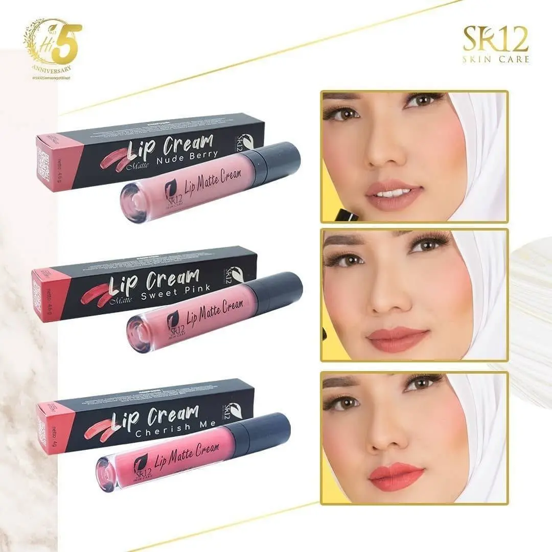 LIPCREAM MOIST SR12 LEMBUT !!! BEBAS PARABEN / NYAMAN DI BIBIR BERSTANDAR / BPOM Lipstick Matte Tahan Lama