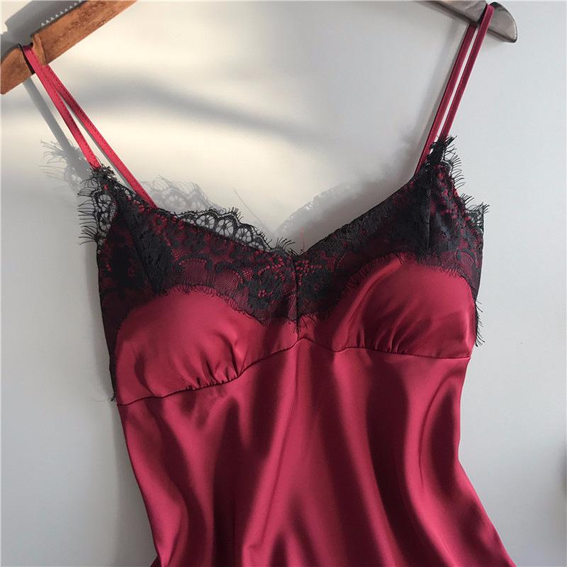 Product Introduction of Women's Underwear Women's Camisole Dress Set Ice Silk Lightweight Nightdress Home Nightdress Soft and Comfortable sexy pajamas 11