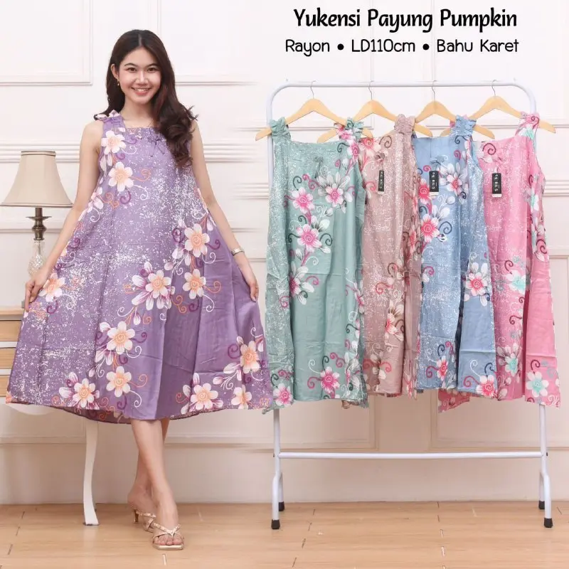 DASTER YUKENSI PAYUNG DASTER WANITA TANPA LENGAN DASTER MALAM BAJU TIDUR  BAHAN RAYON 5