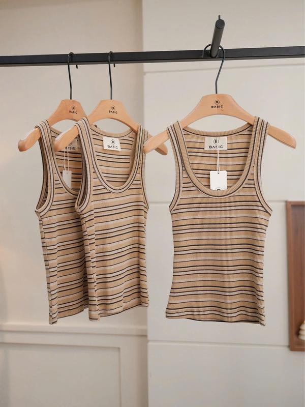 Áo ba lỗ dành cho nữ sọc ngang màu BASIC VIAN TOP