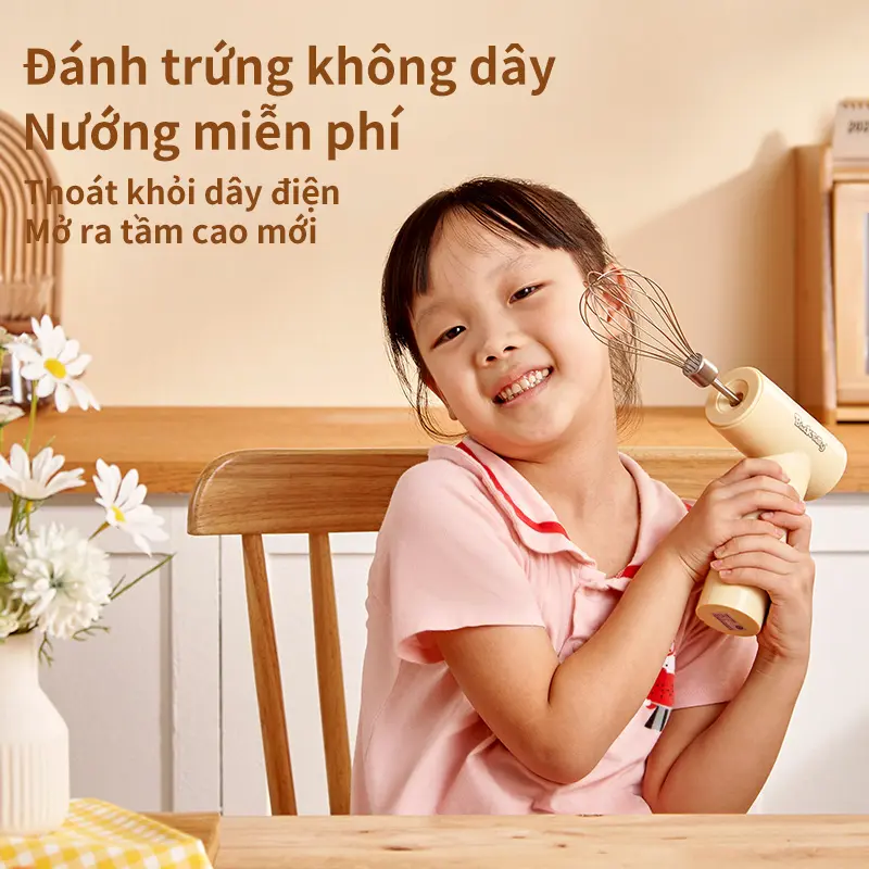 Máy đánh trứng điện sạc Blackbaby HM509A, máy trộn bánh, sạc USB, điều chỉnh tốc độ 3 cấp độ, cầm nắm tiện lợi hơn