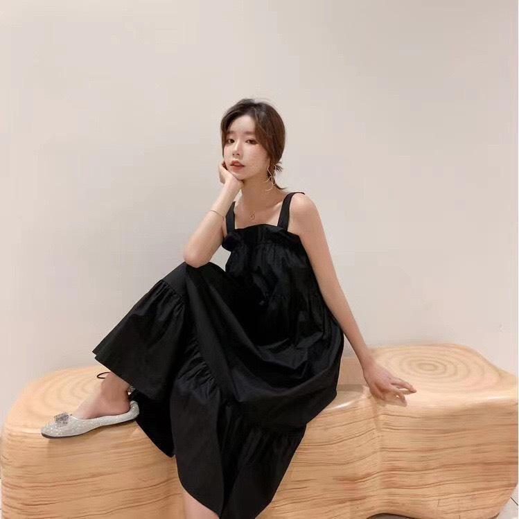 [S-4XL] Váy đầm gân 2 dây dáng dài, Đàm babydoll 2 dây siêu xinh nhà Han Store 5