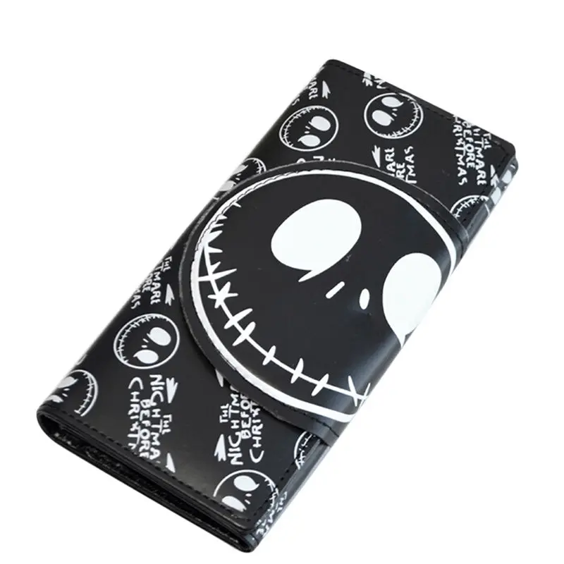 Skull Men's and Women's Wallet Long Buckle Leather Wallet PU Leather Fashion Clutch wallet men  wallets