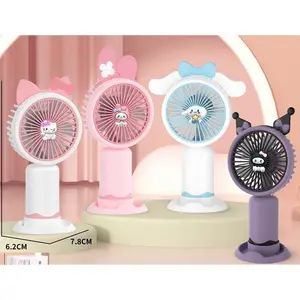 Kipas Angin Portable Mini Fan Karakter Kuromi Sanrio Tangan Stand Genggam