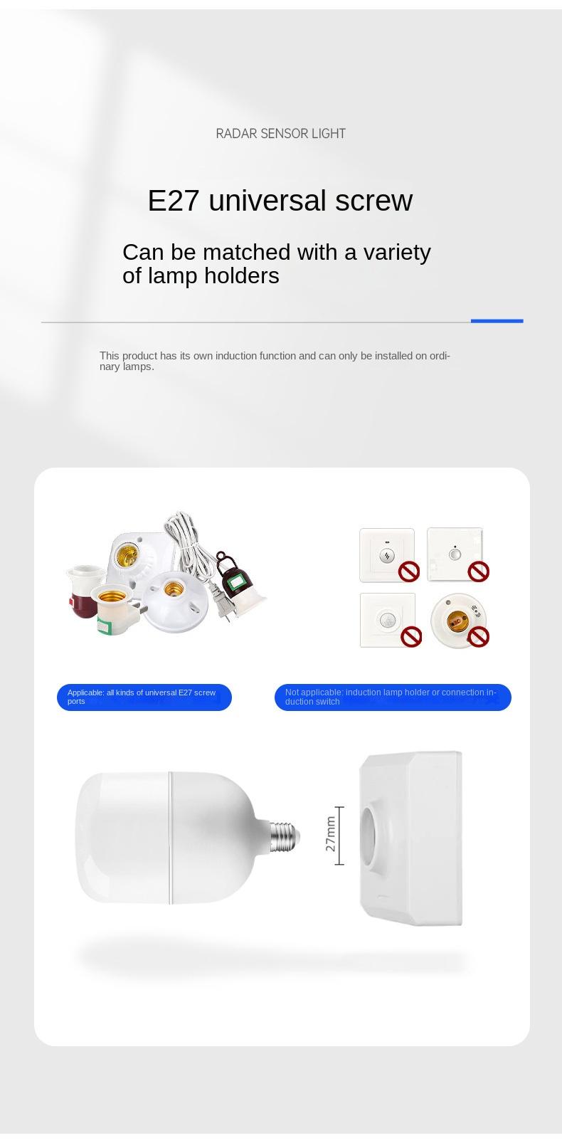 Product Introduction of LED Bulb Bright White Bulb Waterproof E27 Screw Bulb Photography Non-Strobe Household Lighting Bulb 12