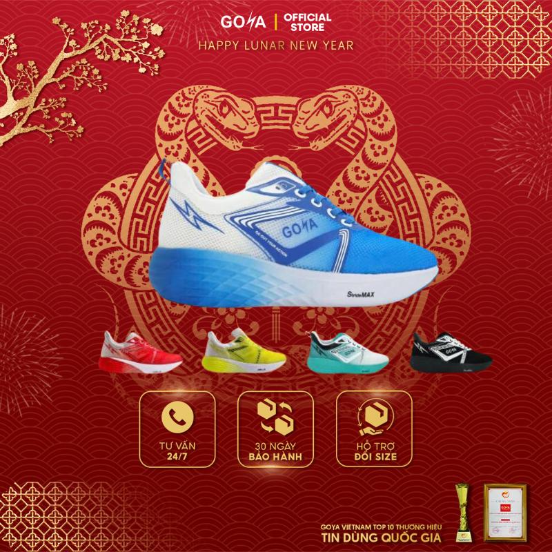 [Sale Lẻ Size] Giày Sneaker thể thao chạy bộ chính hãng GOYA Strides 2 màu Xanh Dương đệm êm, thoáng khí, bứt phá trên mọi khung đường hoàn hảo cho nam nữ Tập Chạy Bộ, Tập Thể Dục