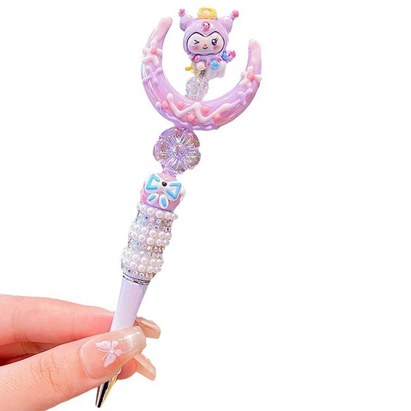 Product Introduction of Sanrio Bead String Pen Kawaii Hello Kitty Cinnamoroll Cute Cartoon DIY Pen Pompompurin Kuromi My Melody Stationery Birthday Gift 14