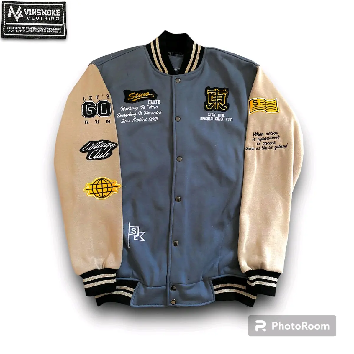 Jaket varsity Baseball bahan flace tebel full bordirl