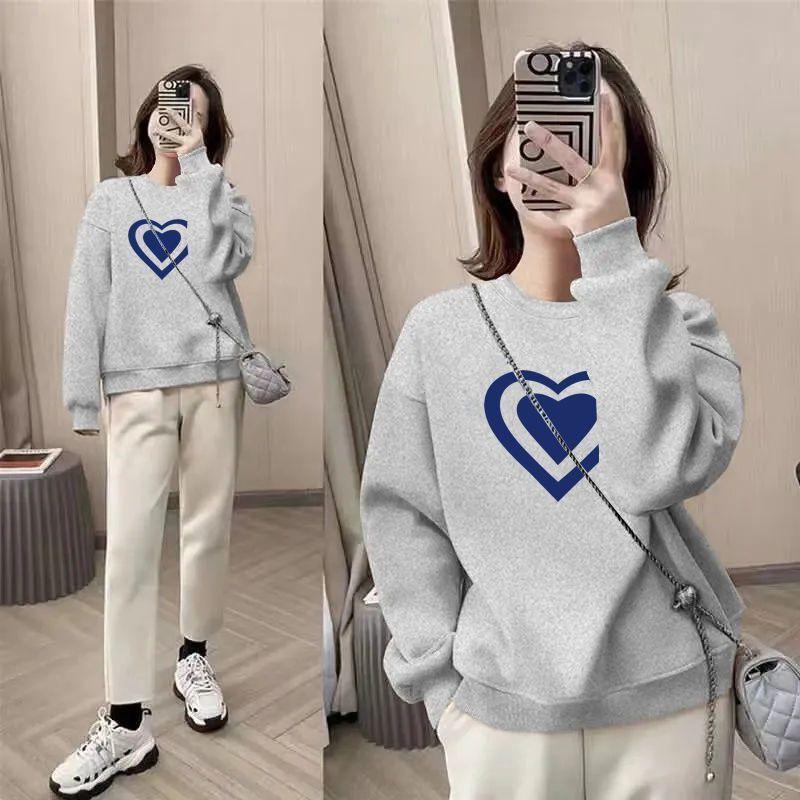Product Introduction of Sweater Wanita, Dilapisi Bulu, Tebal, Sesuai untuk Musim Luruh dan Musim Sejuk, Ketibaan Baru 2024, Nipis dan Longgar, Saiz Besar, Leher Bulat, Atasan Lengan Panjang 8