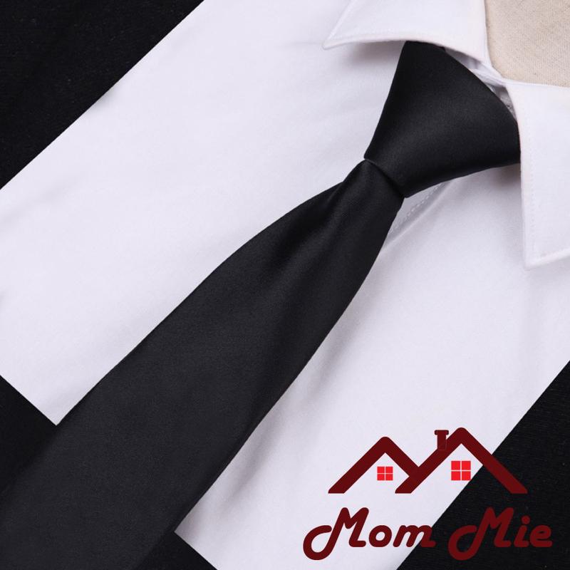 Cà vạt nam bản nhỏ 5cm - THẮT SẴN dây kéo hoặc TỰ THẮT (Đen, Nâu, Đỏ, Xanh biển) dành cho nam nữ Nhung