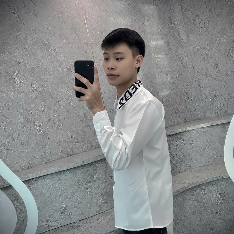 Áo sơ mi trắng cổ D D thêu nét căng siêu hót trend 1