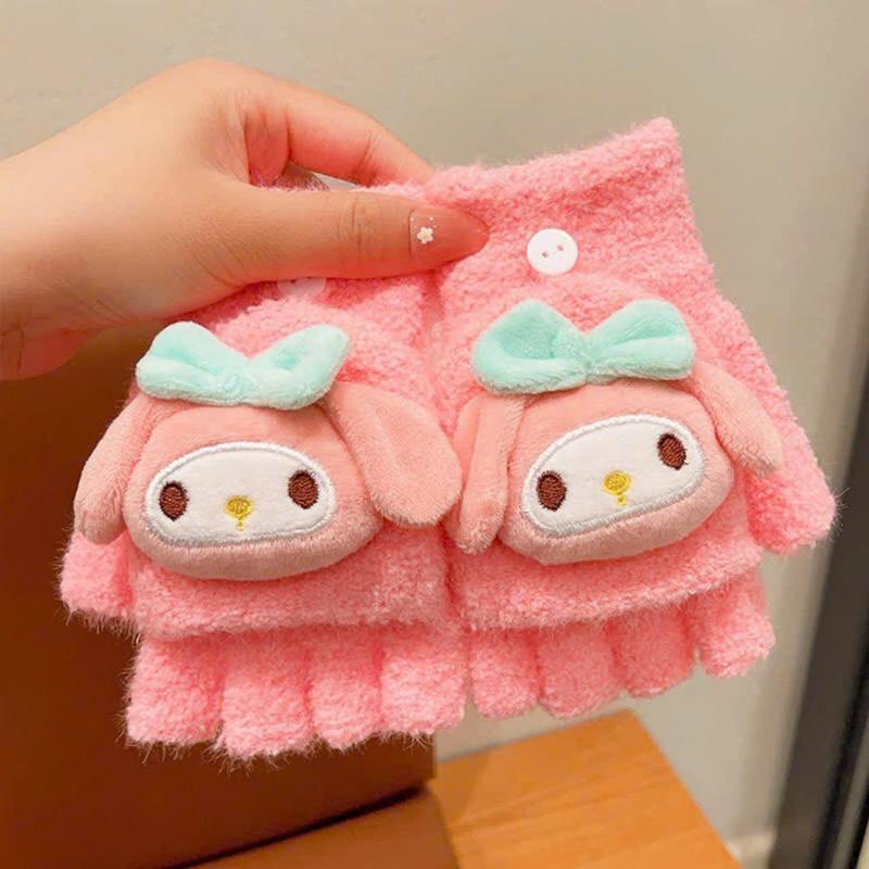 Găng tay len giữ ấm nhều màu nhiều mẫu hoạ tiết koromi melody kitty xinh xắn dành cho các bé gái Voi 1
